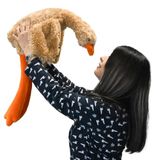 Pelüş Kaz, Oyuncak, Yastık,Hamile Yastığı, Beyaz Kuğu Doldurulmuş Hayvan, Komik Ördek Peluş Bebek, Sevimli Kaz Peluş Oyuncak Doldurulmuş Hayvanlar Çocuklar için Oyuncak Hediyeleri (No:4 Kahve 90 cm)