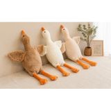 Pelüş Kaz,Oyuncak, Yastık,Hamile Yastığı, Beyaz Kuğu Doldurulmuş Hayvan, Komik Ördek Peluş Bebek, Sevimli Kaz Peluş Oyuncak Doldurulmuş Hayvanlar Çocuklar için Oyuncak Hediyeleri (No:4 Krem)