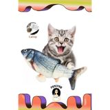 Peluş Kedi Oyuncağı Balık Kedi Nanesi Otlu Çıngıraklı Mavi 1 Adet