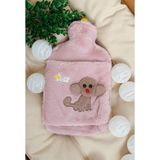 Peluş Kılıflı Köpek Emojili Sıcak Su Torbası 2 Litre - Pembe