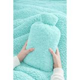 Peluş Kılıflı Sıcak Su Torbası, 2L Kapasiteli, Yıkanabilir Kılıf, Mint Yeşil, Yumuşacık Dokulu
