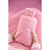 Peluş Kılıflı Sıcak Su Torbası, Pembe, 2 Litre Kapasiteli, Yıkanabilir Kılıf, Yumuşak Dokulu