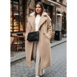 Peluş Kışlık Kadın Düğmeli Tüylü Ceket Co03krem1