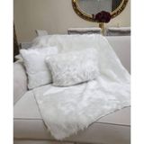 Peluş Koltuk Şalı 90 x 150 cm - Beyaz