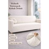 peluş Lastikli Koltuk Örtüsü 3 kişilik Yıkanabilir Esnek Koltuk Kılıfı krem 180 x 230