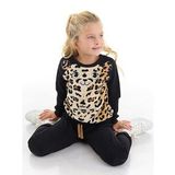 Peluş Leopar Kız Çocuk Eşofman Takım