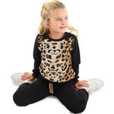 Peluş Leopar Kız Çocuk Kışlık Eşofman Takım