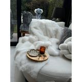 Peluş Örtü Kaymaz Koltuk Örtüsü Lolita Koltuk Örtüsü 200 x 150 cm - Beyaz