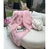 Peluş Örtü Kaymaz Koltuk Örtüsü Lolita Koltuk Örtüsü 200 x 150 cm - Pembe