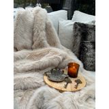 Peluş Örtü Kaymaz Koltuk Örtüsü Lolita Koltuk Örtüsü 200 x 75 cm - Açık Bej