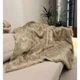 Peluş Örtü Kaymaz Koltuk Örtüsü Tibet Koltuk Örtüsü 200 x 75 - Kül Grisi