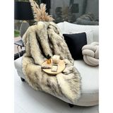 Peluş Örtü Kaymaz Koltuk Örtüsü Tibet Koltuk Örtüsü 200 x 75 - Siyah - Sarı