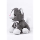 Peluş Oyuncak Oturan Kedi Çift Renkli 30 Cm - Gri Beyaz