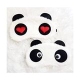 Peluş Panda Uyku Bandı 2 Adet - Göz Bandı - Hediyelik - Beyaz