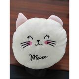 Peluş Panda Yastık - 10 x 30 cm - Bej - Beyaz Çizgili