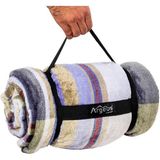 Peluş Polar Kamp Battaniyesi - Haki Ekose - Acil Durum Battaniye - Argeus Camp - 150 x 215 cm - Çok Renkli