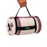 Peluş Polar Kamp Battaniyesi - Mavi Ekose