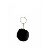 Peluş Ponpon Anahtarlık 7cm, 7 cm, 1sig, Siyah, üniseks-yetişkin