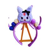 Peluş Ponpon Taç (mor mavi)