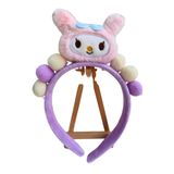 Peluş Ponpon Taç (mor)