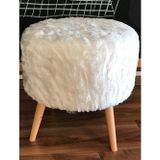 Peluş Puf Beyaz