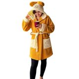 Pelüş sabahlık,bornoz, yumuşak polar sabahlık, kapüşonlu ve cepli, pelüş sıcak ev mantosu, uzun,sauna bornozu, spa ve tatil için, (Kahve, Standart)