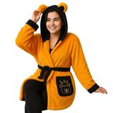 Pelüş sabahlık,bornoz, yumuşak polar sabahlık, kapüşonlu ve cepli, pelüş sıcak ev mantosu, uzun,sauna bornozu, spa ve tatil için(Sarı, Standart)