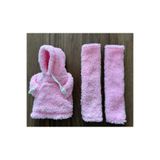 peluş SFGARAGE35 2Lİ EMNİYET KEMER PEDİ 1 ADET VİTES POLARI SETİ [PUDRA PEMBE]