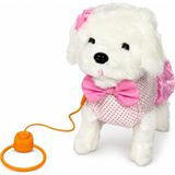 Peluş Tasmalı Yürüyen Köpek Oyuncak, Pembe Fiyonklu Sevimli Peluş Köpek, Hareketli Evcil Hayvan Oyuncağı, Çocuklar Için Rol Yapma ve Bakım Oyunu PFT-B025