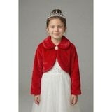 Pelüş Uzun Kol Kız Çocuk Bolerosu M00681 - 4 Yaş - Kırmızı