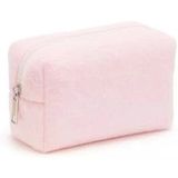 Peluş Yumuşacık Makyaj Çantası - Kozmetik Organizeri (Pembe)