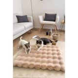 Peluş Yumuşak Yıkanabilir Bubble Kedi Yatağı - Köpek Yatağı Minder Vizon - 50 x 60 cm