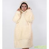 Peluşcu Dayı Welsoft Peluş Polar Giyilebilir Battaniye Pijama - 70 x 110 cm - Krem