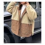 Peluşlu Bol Kesim Kahverengi Mont - Kahverengi - Camel - XL