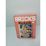 Peluvel - Bricks Puzzle Renkli Çiçek Aranjmanı 100 Parça Yapboz - 10X15 cm - Z8536