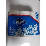 Pem Rulo Çift Katlı Mutfak Kağıt Havlusu 6'lı 4 paket - Beyaz