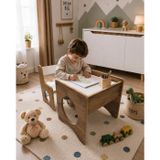 Pema Home %100 MDF Montessori Aktivite Masası, Çocuk Oyun Çizim Masa Sandalye Takımı MAS1