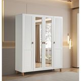 Pema Home Favori %100 Mdf Membran 4 Kapaklı Dolap Gardırop aytaşı Krem