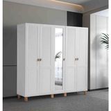 Pema Home Favori %100 Mdf Membran 5 Kapaklı Dolap Gardırop beyaz