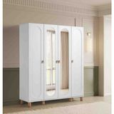 Pema Home Masal %100 Mdf Membran 4 Kapaklı Dolap Gardırop beyaz