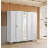 Pema home masal %100 mdf Membran 5 Kapaklı Dolap gardırop - Beyaz