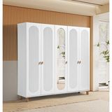 Pema Home Peri %100 Mdf Membran 5 Kapaklı Dolap Gardırop beyaz