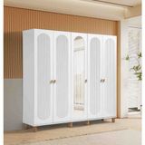 Pema home peri mdf Membran 5 Kapaklı Dolap gardırop - Beyaz