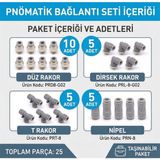 Pemaks 8 mm Başlangıç Rakor Seti Pnömatik Hızlı Bağlantı Rakor Seti
