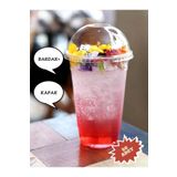 PEMAMBALAJ 14 Oz (400ML) Plastik Pet Milkshake Limonata Bardak Bombe Kapak 50 Adet