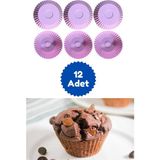 Pembe 12'li Silikon Mini Browni Kek Kalıbı, Muffin Kalıbı, Cupcake Kek Kalıbı - Standart