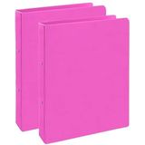 Pembe 2 Halkalı Klasör 2 Adet A4 PVC Öğrenci ve Ofis Tipi Evrak Sunum Talebe Büro Klasörü İç Cepli Otomatik Mekanizmalı