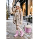 Pembe 28-29 Numara Lüks Şık Su Geçirmez Kız Çocuk Çizmesi
