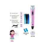 Pembe 3D Kalem 3D Pen Yazıcı Kalem – 3 Adet 3 Metrelik PLA Filament (Toplam 9M) + USB Kablo