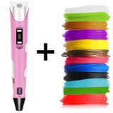 PEMBE 3D Kalem Yazıcı+10 renk 20 metre (10x2metre) PLA Filament